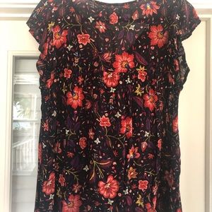Old Navy cotton floral blouse with tassels
